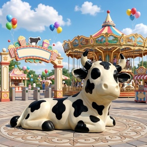 Sculture di Animali Cartoon a Grandezza Naturale in Resina e Fibra di Vetro Personalizzate - Orsi Giganti e Fioriere Colorate - Product Image 2