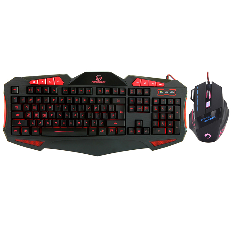 Rétro-éclairage LED usb filaire clavier de jeu et souris