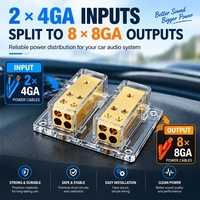 Bloc de distribution d'alimentation 8 voies 4 AWG à 8 AWG pour amplificateur audio de voiture et répartiteur de masse