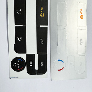 Autocollant de réparation des boutons de climatisation de voiture, pour Ford AC S Max Mondeo, autocollants intérieurs adhésifs en PVC noir et argent - Product Image 1