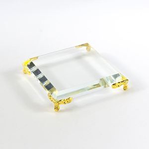 Support de lampe en cristal de haute qualité avec base carrée en verre et métal pour la décoration, recharge USB, décorations en cristal en gros - Product Image 1