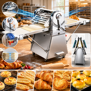 Laminoir à pâte commercial de comptoir électrique <span class=keywords><strong>pliable</strong></span> pour la pâte feuilletée, la pizza, le pain <span class=keywords><strong>et</strong></span> la fabrication de croissants - Product Image 1