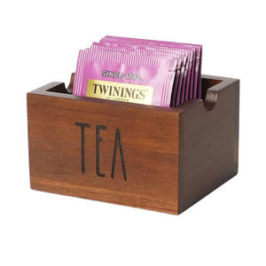 Caja de Almacenamiento de Té Twinings, Organizador de Escritorio de Madera, Porta Bolsitas de Té Rectangular de Madera Maciza para Oficina - Product Image 1