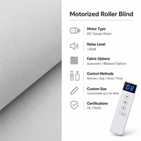 Store Enrouleur Électrique Motorisé en Tissu Filtrant la Lumière, Design Uni, Télécommande Intelligente pour Chambre et Salon, Intimité des Fenêtres