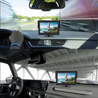 Moniteur de voiture numérique sans fil de 4,3 pouces avec deux supports de montage + kit caméra de recul - AHD, compatible universellement avec les voitures, les camions, les fourgonnettes