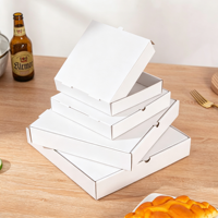 Boîte à pizza en carton ondulé écologique personnalisée, taille unique, logo imprimé en quadrichromie UV, emballage alimentaire pour emporter