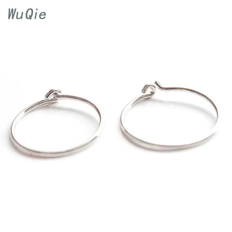 Wuqie Wholesale Earring Findings 925 Sterling SilverためJewelry Making Earwire Loop Earring Making Hook