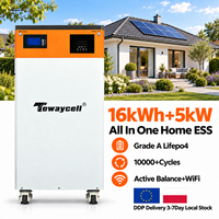 Système solaire tout-en-un Tewaycell 16 kWh 5 kW avec équilibrage actif, batterie LiFePO4 de qualité A, stock UE, livraison DDP, Magazyn Energii