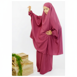 Robe de prière Abaya pour filles et enfants, mode modeste, deux pièces, respirante, légère, grande taille, jupe, été, hiver, toutes saisons - Product Image 2