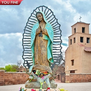 YOUFINE Estatua <span class=keywords><strong>de</strong></span> Bronce <span class=keywords><strong>de</strong></span> <span class=keywords><strong>Nuestra</strong></span> <span class=keywords><strong>Señora</strong></span> <span class=keywords><strong>de</strong></span> <span class=keywords><strong>Guadalupe</strong></span> con Acabado Patinado, Escultura Religiosa para <span class=keywords><strong>Iglesia</strong></span> - Product Image 2