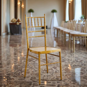 Silla Chiavari Moderna Apilable de Hierro Dorado para Banquetes, Bodas, Hoteles, Parques al Aire Libre, Eventos y Fiestas - Product Image 2