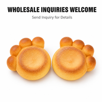 Jouet Squishy Patte d'Ours à Remontée Lente, Coussinet Anti-Stress Jaune Crème Imprimé Effet Cuit, à Presser et à Restaurer, Compagnon de Bureau
