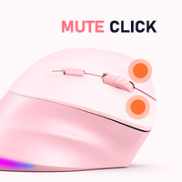 Meetion BTM010R mouse vertikal, tetikus tanpa kabel 2.4G mendukung ergonomis DPI penyesuaian empat gigi