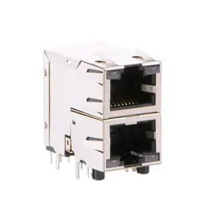 Conector ethernet sem tomada modular magnética, conector de 2 portas tipo dividido rj45
