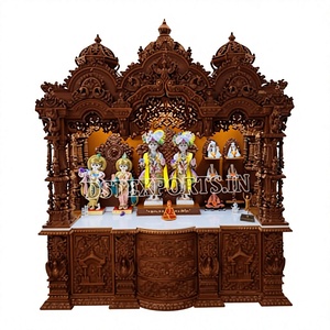 Large Wooden Durga Pooja Mandir for Temples Customized Pooja Mandir in SolidTeak Wood For Home Decor Designer Hindu Pooja <b>Unit</b> - Product Image 2