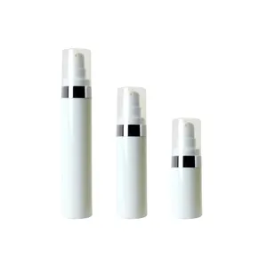 स्रोत निर्माता पैकेजिंग के लिए 15/30/50 मिलीलीटर सफेद पीपी वायुहीन लोशन पंप बोतल स्प्रे पंप बोतल