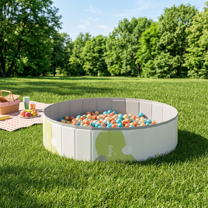 Piscine pliable en PVC Jiami pour animaux de compagnie (chats et chiens) et enfants, design balle océanique, 80 cm - Product Image 4