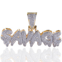 Collier hip-hop légèrement incrusté de zircon, accessoire de personnalité tendance pour rappeurs, pendentif très prisé