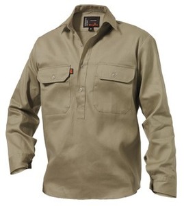 Rip STOP Workwear-<span class=keywords><strong>เสื้อ</strong></span>ผู้ชายผ้าฝ้ายแบบปิดเจาะด้า<span class=keywords><strong>น</strong></span>หน้า - Product Image 3