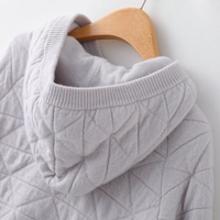 Pull à capuche en cachemire 100% pour femmes, veste matelassée à boutons sur le devant, cardigan décontracté en cachemire ample pour l'automne et l'hiver