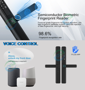 Impermeable Tuya Wifi App Smart DoorLock biométrico <span class=keywords><strong>de</strong></span> seguridad TTlock puerta electrónica Digital deslizante manija <span class=keywords><strong>de</strong></span> vidrio <span class=keywords><strong>cerradura</strong></span> inteligente - Product Image 3