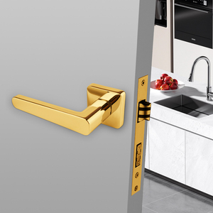 Poignée de porte Euro Style en aluminium PVD doré, fabriquée sur mesure en usine, accessoires de quincaillerie pour fenêtres - Product Image 2