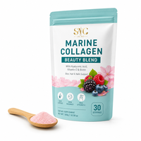 Collagène marin SYC BIO, acide hyaluronique, vitamine C, biotine pure, poudre en vrac de 300 g, vente en gros, étiquette privée, OEM, ODM, prix d'usine
