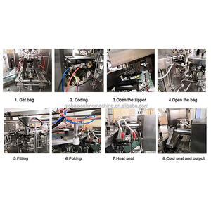 Machine d'emballage granulaire rotative automatique à décharge stable et haute vitesse <span class=keywords><strong>pour</strong></span> sachets préformés de <span class=keywords><strong>noix</strong></span>, de sucre et de sel - Product Image 5
