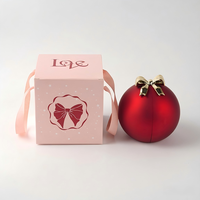 Ewige Rose Schmuckbox - Handgefertigte Konservierte Blume in Roter Kugel mit Acrylkuppel - Valentinstag-, Abschluss- und Neujahrsgeschenk
