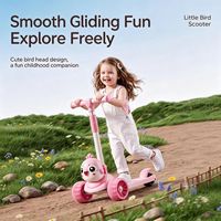 Trottinette pliable 2-en-1 pour enfants avec siège, guidon réglable en hauteur, frein arrière, 3 roues en PU, lumière incluse, pour les enfants de 2 à 10 ans