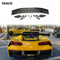 Aileron arrière de coffre de style GT en fibre de carbone pour Chevrolet Corvette C7 2014 à 2019 Stingray Z51 Grand Sport Z06 ZR1