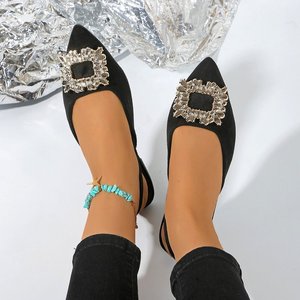 Design Niche Low Heel Shoes French Retro Pumps Elegant Rhinestone Square Buckle Back Strap Sandals for Women - Product Image 5