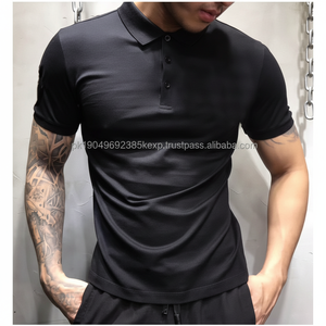 Casual Plain Black Golf Hombres Polo Camisetas 100% Algodón Bordado Polo Camisetas Logotipo Personalizado - Product Image 1