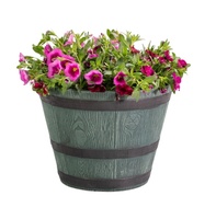 Nouveau design de pots en plastique pour plantes d'intérieur, vase au design minimaliste pour jardin, pot de fleurs en forme de demi-baril