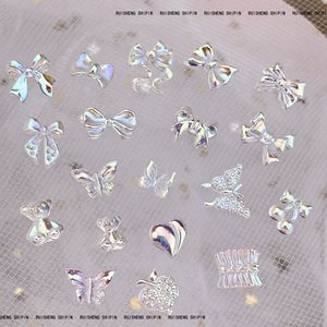 50PCS Cute Aurora Nail Charms Accesorios Bow Butterfly Bear Ribbon Heart 3D Acrílico Nails Art Decoración Suministros de diamantes de imitación - Product Image 5