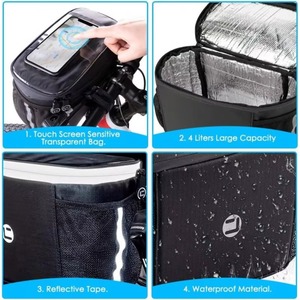 Muestra gratuita: Bolsa para bicicleta impermeable con accesorios para manillar, bolsas para bicicleta con bolsillo frontal superior y tubo frontal para rueda. - Product Image 6