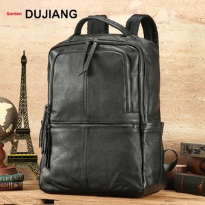 <span class=keywords><strong>Sac</strong></span> à <span class=keywords><strong>dos</strong></span> pour ordinateur portable en <span class=keywords><strong>cuir</strong></span> véritable vintage pour <span class=keywords><strong>homme</strong></span> DUJIANG, avec bandoulière arquée et fermeture à glissière - Product Image 1