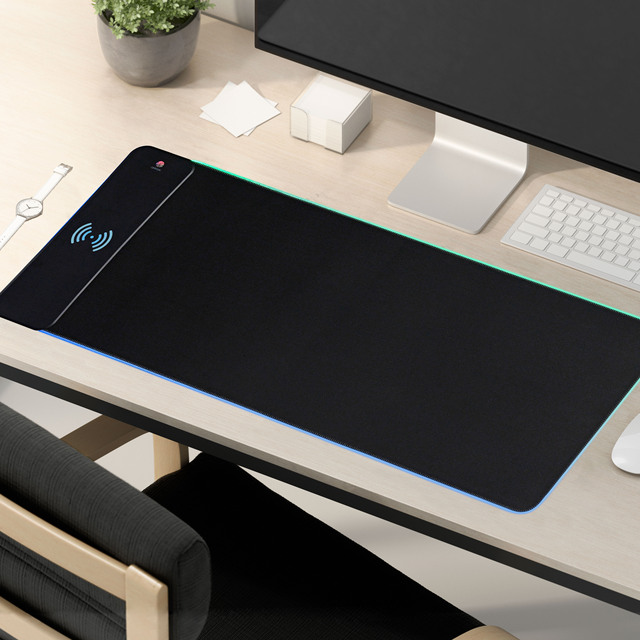 SAMDI 15W Fast Wireless Charging RGB Gaming Mouse Pad Waterproof Soft Rubber Non-slip With LED
