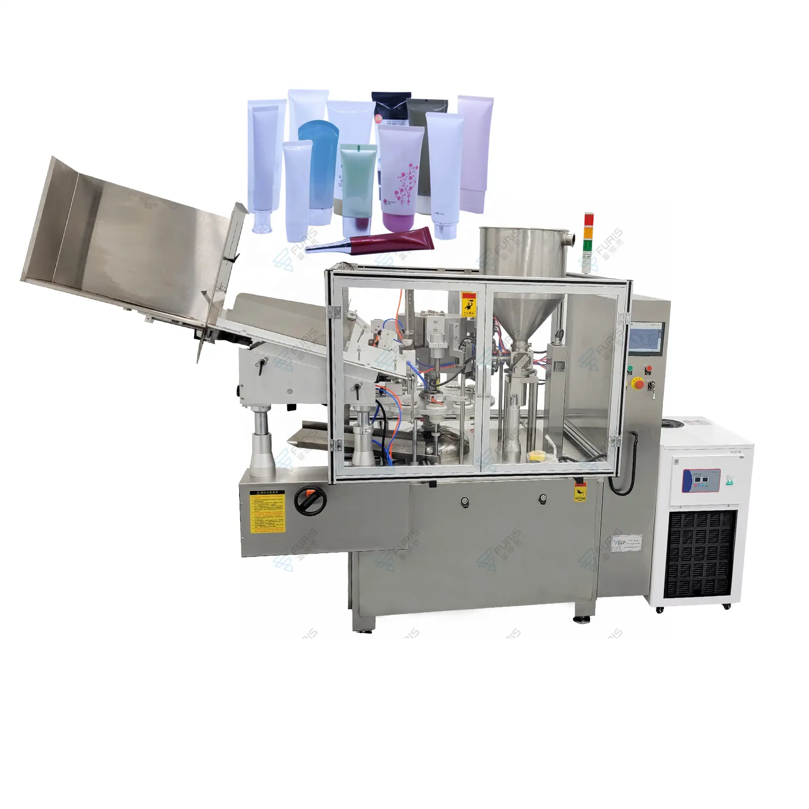 China full automatic PLC control 60pcs per min lotion plastic alu tube filling and sealing machine equipment price for sale