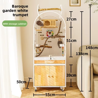 Grande volière en bois de qualité supérieure pour perroquets, cage d'intérieur pour oiseaux avec plateau coulissant et roulettes, décoration d'intérieur