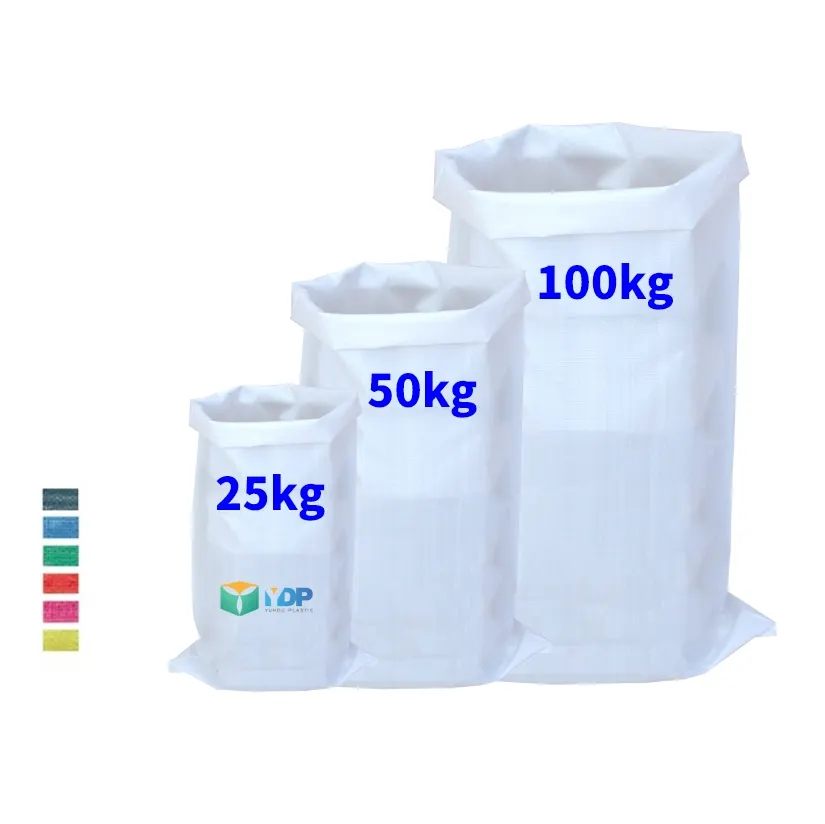 100% 버진 다채로운 자루 사용자 정의 폴리 프로필렌 적층 PP 짠 쌀 가방 25kg 50kg 25 lbs 밀가루 가방