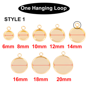 Phát hiện đồ trang sức thép không gỉ Vòng đeo tay mặt dây chuyền bezel Cabochon căn cứ thiết lập đồ trang sức làm thành phần DIY phong cách cho Charms - Product Image 4