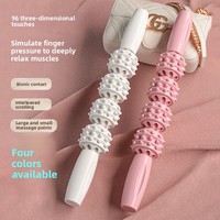 Bâton de massage portable en plastique écologique et acier inoxydable, à picots en forme de dents de loup, pour la relaxation musculaire et la récupération après le yoga