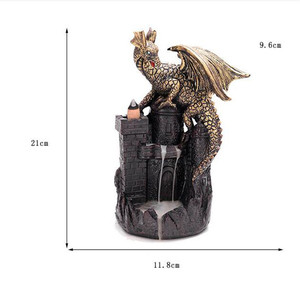 creativo dinosaurio de la resina Castillo reflujo incienso quemador cascada titular de la Casa de Té Decoración - Product Image 1