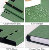 Carpeta Portapapeles A4 con Doble Clip Metálico, Textura Repujada, Plegable 360° °   Portapapeles Giratorio para Enfermería con Soporte para Bolígrafo