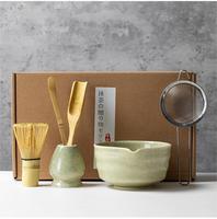 Vente en gros Service à matcha personnalisé Kit d'outils matcha fait main Service à thé matcha en céramique japonaise avec fouet et bol