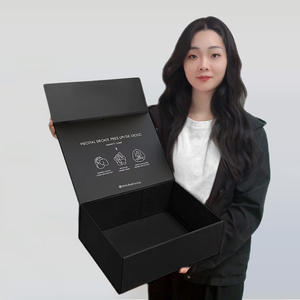 JeyBox Fabrik Großhandel Kundenspezifisch Bedruckte Handgefertigte Luxus Starre Karton Schwarz Schlichte Leere Magnetverschluss Geschenkbox - Product Image 1
