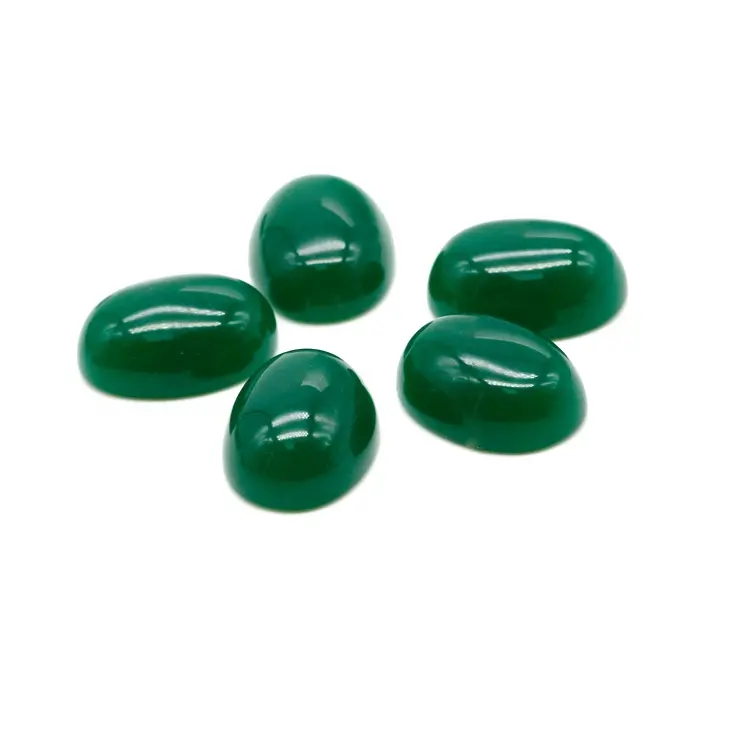 12X16 Mm Emerald Green Glad Oval Cut Synthetische Jadeïet Cabochon