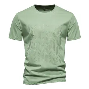 Spring/Summer New Large Area Embroidery Men's Short sleeved T-shirt Men's Leisure T-shirt