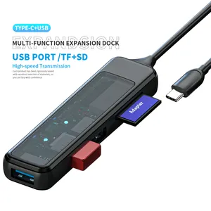 4 in 1 Port Desktop Multi-function PC Usb3.0 4-port 2.0 Data Multiport Type C Docking Station 3.0 Usb Hub in Desk